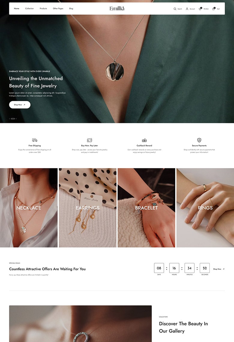 Jewelry & Accessories WooCommerce Theme - 1